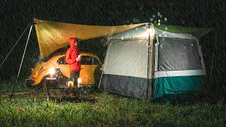 Solo Camping in The Rain - Relaxing Cosy ASMR