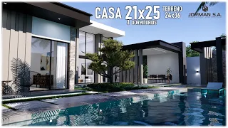 Modern House Design |21x25m 1 Storey | 3 Bedrooms Family Home