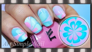 Водный маникюр в домашних условиях  | Pastel Water Marble Nail Art - artsimplenail