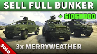 GTA Online SELL FULL BUNKER Stock SOLO | Deliver x3 MERRYWEATHER INSURGENTS SOLO in 30 MINS