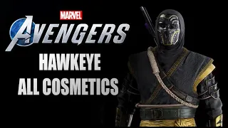 Marvel's Avengers - All Hawkeye Cosmetics! Outfits, emotes, takedowns, nameplates