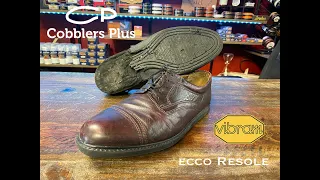 Ecco Shoe resoled with New Welt, Blake stitched midsole and Vibram Soles