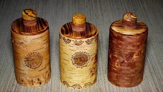 Три простых туеска для одного проекта №1. Three birch bark containers with their own hands. DIY