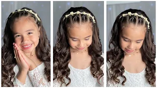 Peinado con cabello suelto para graduación presentación o primera comunión 👩🏻‍🎓😍