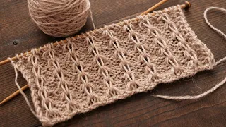 Узор «Кофейные зерна» спицами ☕ «Coffee beans» knitting pattern꧂