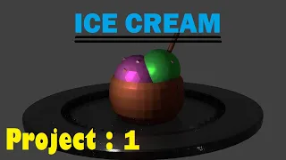 LOW POLY Ice Cream Bowl | BLENDER 2.93.1 | Eani Braker #shorts