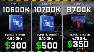 Core i5-10600K vs i7-10700K vs i7-8700K Test in Games and Render Performance