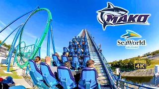 Mako Roller Coaster On Ride Back Seat 4K POV SeaWorld Orlando 2022 01 14