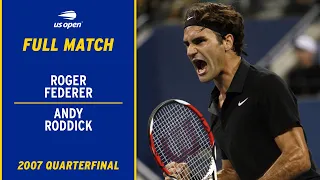 Roger Federer vs. Andy Roddick Full Match | 2007 US Open Quarterfinal