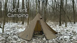 Winter Hot Tent Camping In Snow