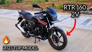 2023 TVS RTR Apache 160 2V BT E20 Latest Top end model  || Glossy black colour || 🔥