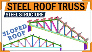 Steel Structure roof truss | Steel Frame construction | 3D animation