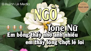 Karaoke Ngỡ - Tone Nữ | Khắc Việt | Phạm Chung Karaoke