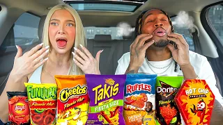 TRYING AND RATING EVERY SPICY CHIP | Charles & Alyssa Forever