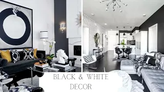 Black & White Living Room Decor | Monochromatic Home Decor |  And Then There Was Style