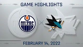 NHL Highlights | Oilers vs. Sharks - Feb. 14, 2022