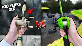 100 Year Old Fishing Rod vs Modern Fishing Rod