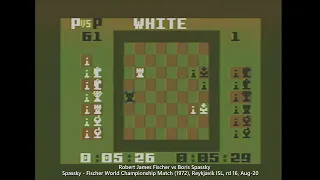 USCF Chess - Mattel Intellivision (Real Hardware) Spassky vs. Fischer 1972 WCM Game 16 Recreation