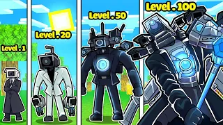 HIHA THỬ THÁCH 24 GIỜ TIẾN CẤP TỪ LEVEL 1 ĐẾN LEVEL 100 TRONG MINECRAFT*HIHA TITAN CAMERA V2 🤩😱