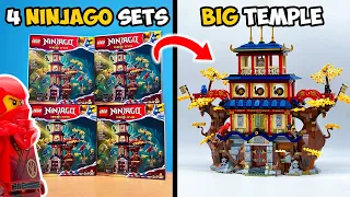 I Built a BIG Ninjago Temple of the Dragon Energy Cores by COMBINING 4 Sets!