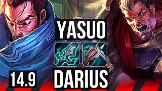 YASUO vs DARIUS (TOP) | 6/2/10, 500+ games, Dominating | TR Diamond | 14.9