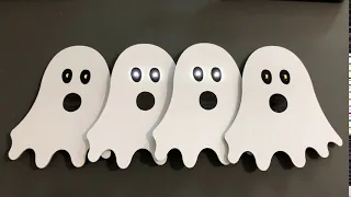Ghostly Halloween Badges powered by an ATtiny13a micrcontroller