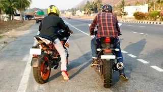 KTM RC 200 (BS3) VS Yamaha R15 V3 (BS4) | RACE | Highway Battle