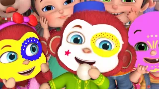 Five Little Monkeys Jumping on the bed - 3D Animation Nursery rhyme Part 1 - The Naughty Monkeys