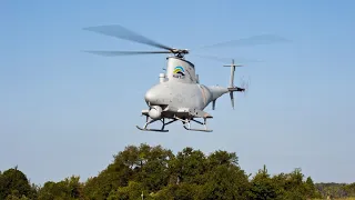 The MQ-8B Fire Scout Drone helicopter is designed for US Navy reconnaissance - attack and supply