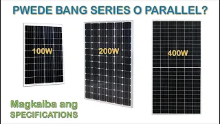 KALKULASYON ng SOLAR PANELS Kalakip ang MAGKAIBANG SPECS, Voc/Vmp at Isc/Imp