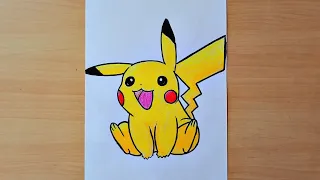 How to Draw a Pokemon || Pikachu || Colour Drawing