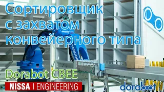 Сортировка на складе по ячейкам манипулятором Dorabot CBEE |Сортировщик с захватом конвейерного типа