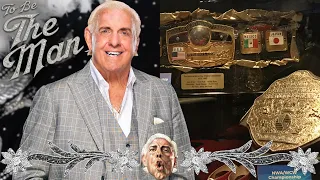 Ric Flair on the Big Gold Belt vs the Domed Globe belt