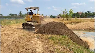 Starting New Project By D31P+D20P Bulldozer Pushing Sand & Miniature Truck Dumping Sand Delete Pond