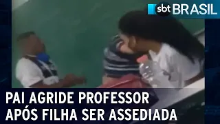 Pai invade sala de aula e espanca professor após filha ser assediada | SBT Brasil (07/12/21)