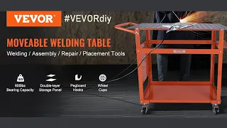 VEVOR Welding Table 36'' x 24'', 600lbs Load Capacity with Double-layer Storage Board