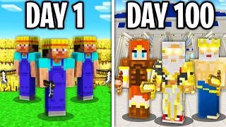 I Survived 100 Days in DIFFERENT CIVILIZATIONS in HARDCORE Minecraft!