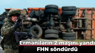 Şuşada ermənilərin 2 maşını yandı - FHN söndürdü