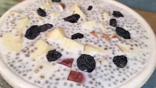 Healthy Breakfast Recipe-Chia Seeds Apple Pudding- Healthy Recipe