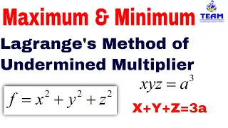 Maximum and Minimum of f(x,y,z) using  Lagrange's Multipliers