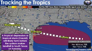 South Texas may get a Tropical Storm Tomorrow