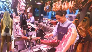 Biggest Street Food Market in Barcelona, Spain. 'Boqueria'