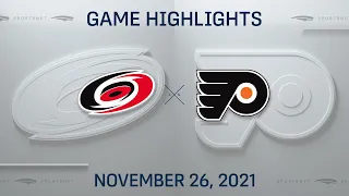 NHL Highlights | Hurricanes vs. Flyers - Nov. 26, 2021