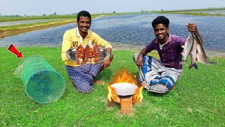 Fish trap வைத்து பிடித்த மீன் வறுவல் | Fishing and Frying | Village Vaathi Vlog