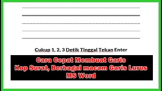 Cara Cepat Membuat Garis Kop Surat dan Berbagai macam Garis Lurus lainnya di MS Word