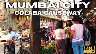 MUMBAI 4K Walk in COLABA CAUSEWAY | SOUTH BOMBAY MARKETS | She' Walkin in Maharashtra
