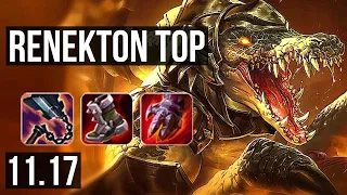 RENEKTON vs FIORA (TOP) | 5/0/3, 600+ games, 1.2M mastery | EUW Master | v11.17