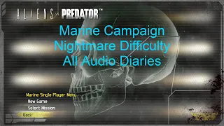 Aliens vs. Predator (2010) - Marine Campaign (Nightmare Difficulty) (All Audio Diaries) (4K)