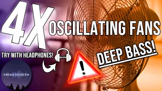 BLACK SCREEN SLEEP SOUNDS 😴 - SLEEP WITH 4 OSCILLATING FANS!