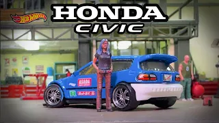 HONDA Civic Asada INTERIOR Build Hot Wheels Custom